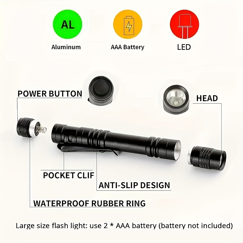 1/2pcs 395nm UV Black Light Flashlight, Small Portable Pocket Pen Lightsfor Leak, Pet Urine, Hotel Inspection, Dry Stain And Dye Detector Ul