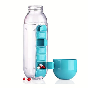 Innovative 2-in-1 Medicine and Water Bottle: Portable, Secure Pill Storage for Hydration On-the-Go, Perfect for Travel & Outdoor