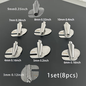 8Pcs Universal Sewing Rolled Hemmer Foot Set, 8 Sizes Wide Rolled Hem Pressure Foot, Sewing Machine Presser Foot Hemmer, Curved Scroll Hemme