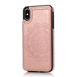 Embossed Leather Phone Bag Case For IPhone 14 13 12 11 Pro XS X Max XR 8 7 Plus SE 2020 2022 Luxury Shockproof Cover