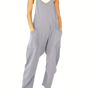 Chic Breezy Cami Jumpsuit - Solid Color, Versatile & Comfortable - Perfect for Spring & Summer Days, Women’s Fashion