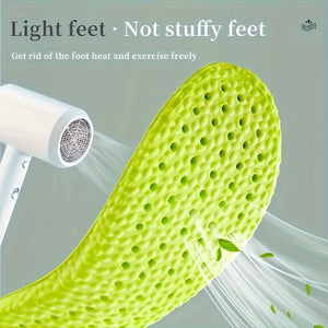 1 Pair Shock Absorption Comfortable Breathable Deodorant Insoles, Insoles For Sneakers Comfortable Plantar Fasciitis Insoles, Men's And Wome