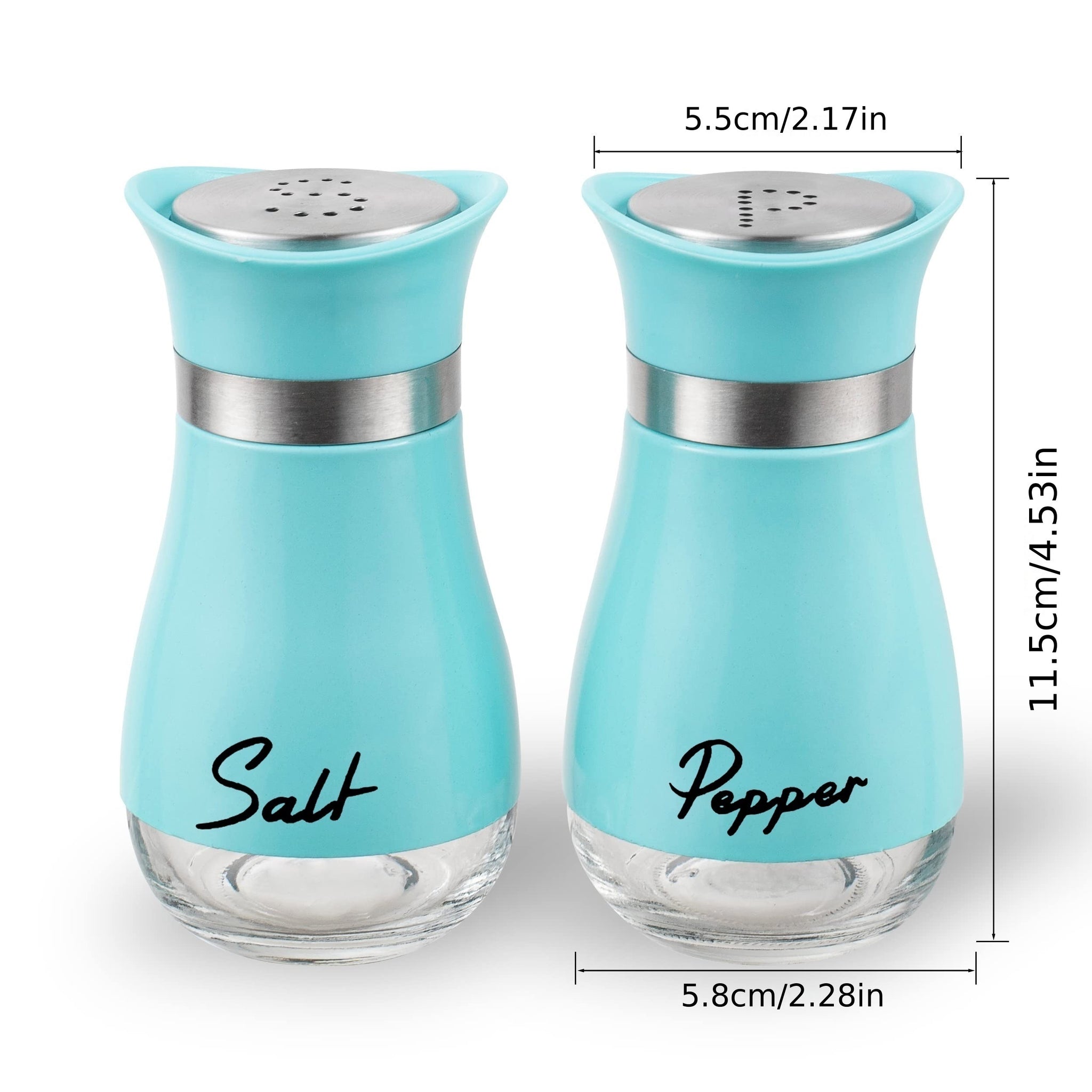 2pcs, Salt And Pepper Shakers, Spice Dispenser With Pour Holes, Adjustable Refillable Pepper Shaker, Seasoning Cans, Kitchen Tools, College