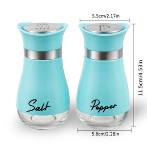 2pcs, Salt And Pepper Shakers, Spice Dispenser With Pour Holes, Adjustable Refillable Pepper Shaker, Seasoning Cans, Kitchen Tools, College