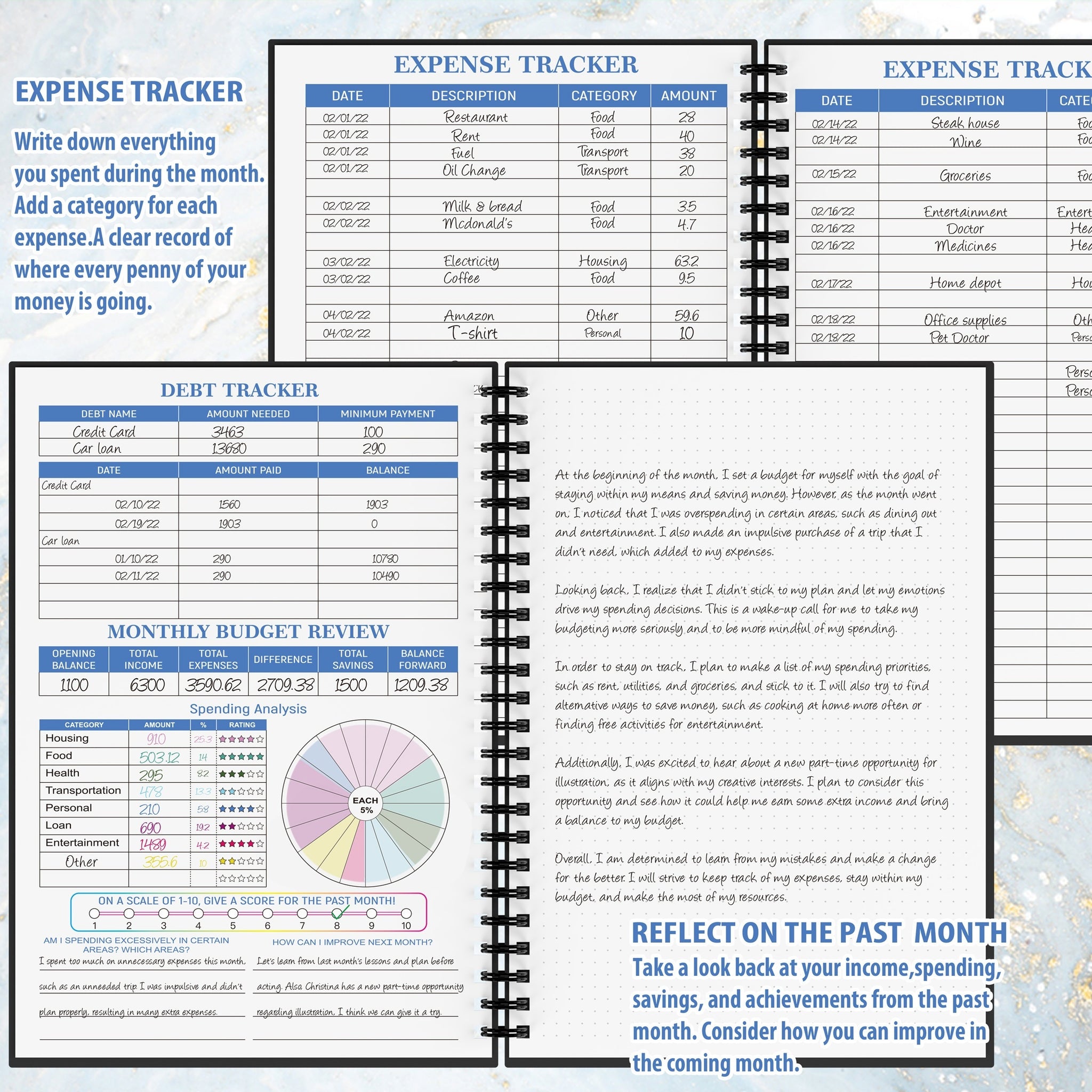 Effortless Finance Management: A5 Budget Planner, 100gsm - Undated for Long-Term Financial Freedom & Goal Tracking