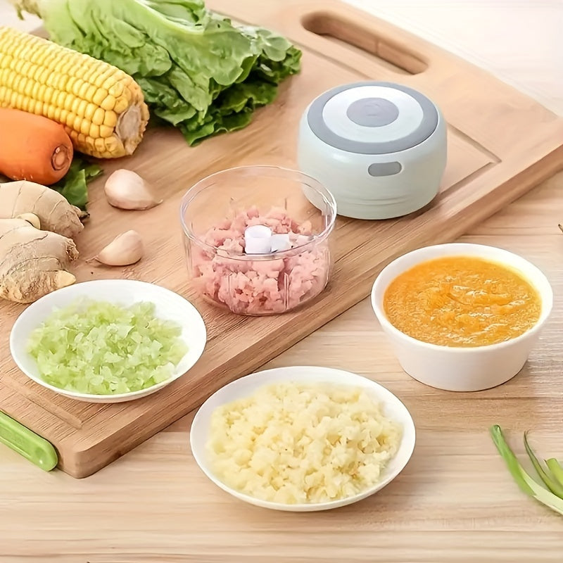 Multi-Purpose USB-Charged Mini Food Chopper - Quick and Efficient 1000 RPM Electric Grinder for Garlic, Veggies, and More