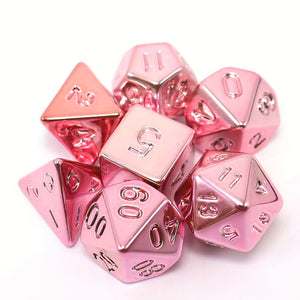 7-Piece Plated Pink For DND Dice Set Polyhedral Tabletop Game Dice Role-Playing RPG Dice