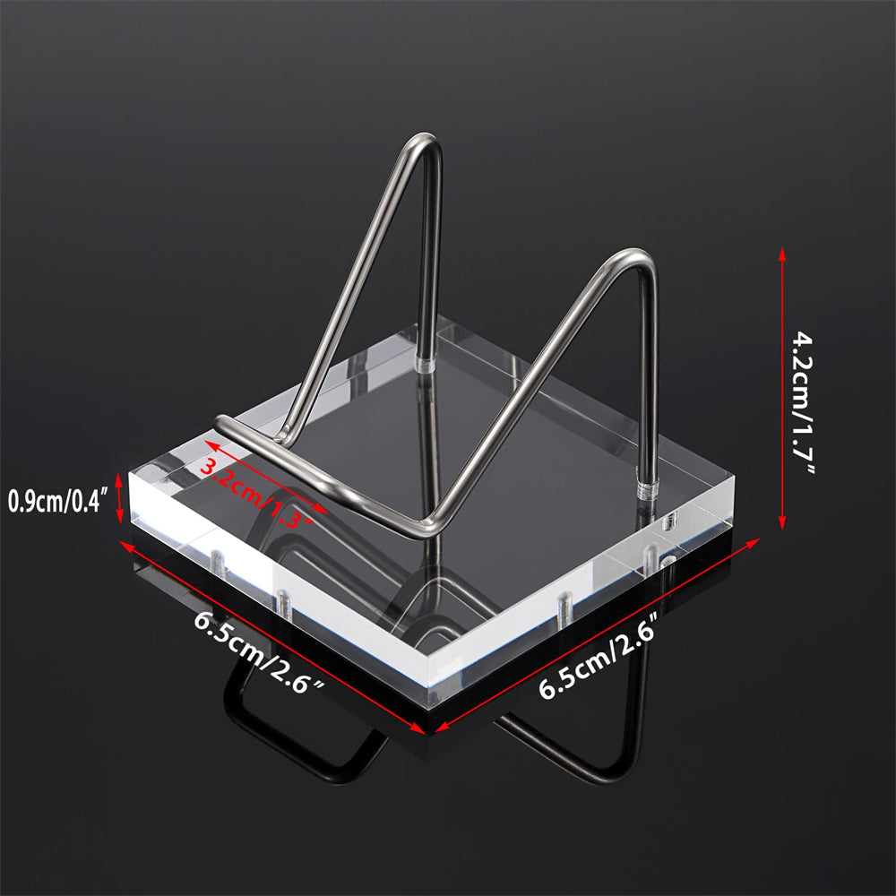 Metal Display Stand with Acrylic Base - Small Easel Stands for Geodes Rock Mineral Agate Fossil Coral Crystals Seashell and Small Collectibles