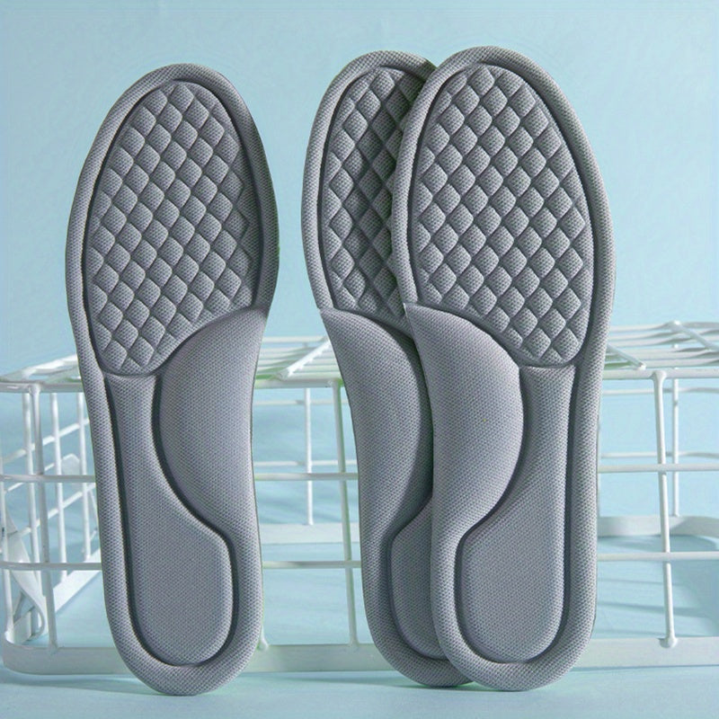 1 Pair Unisex 5D Diamond Shaped Protrusion Massage Insoles Nano Anti-bacterial, Odor Removal, Rapid Sweat Absorbent Sport Insoles Well Suite