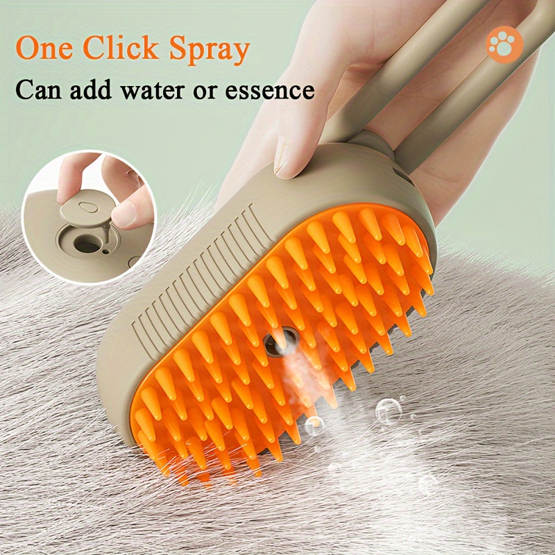 3-in-1 Steamy Pet Brush: Ultimate Grooming & Massage for Cats & Dogs - Happy, Healthy Fur