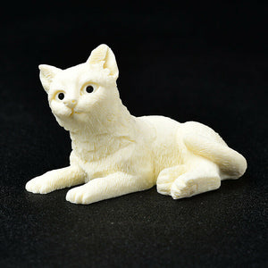 Tugua Nut Ivory Reiki Cat Carving Room Decor Kids Girls Healing Gifts Meditation