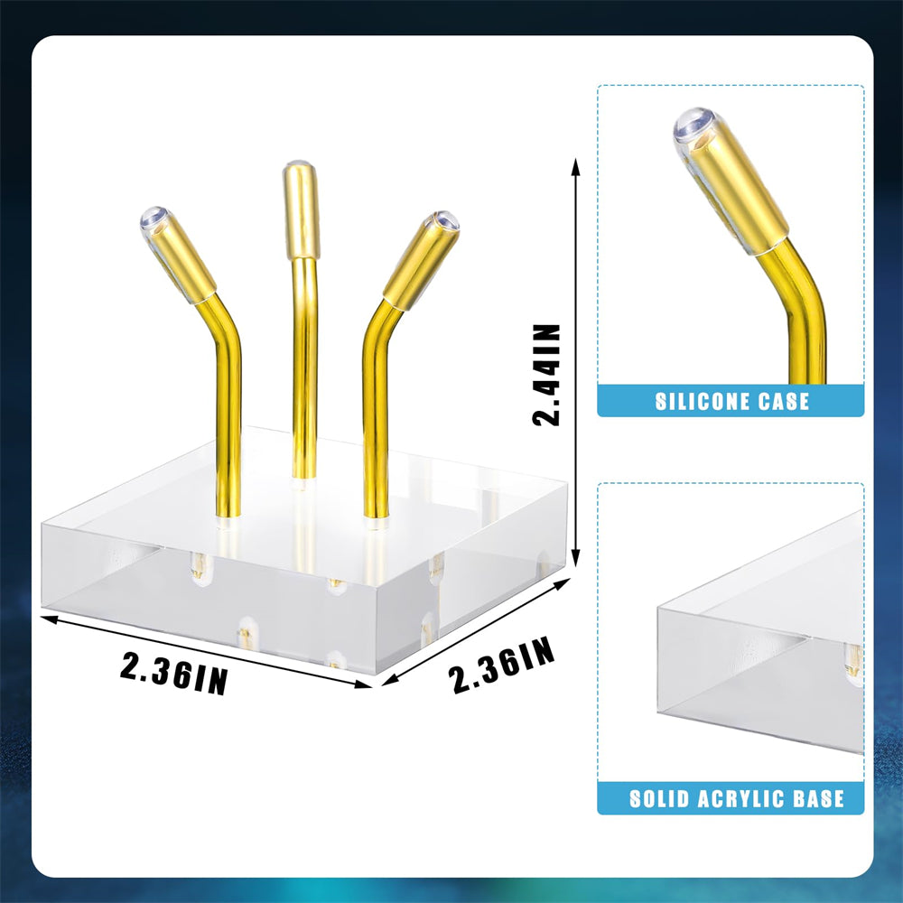 4 Pcs Metal Arm Display Stand Easel with 60mm Easel Clear Acrylic Display Stand Holder Acrylic Base for Displaying Crystal Rock Mineral Agate Coral