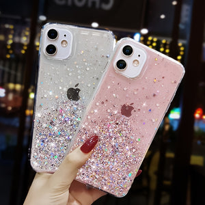 Luxury Design Glitter Bling Clear Soft Silicone Case Cover For IPhone 11 12 13 14 Pro Max X XS XR 7 8 Plus SE 6S MiNi