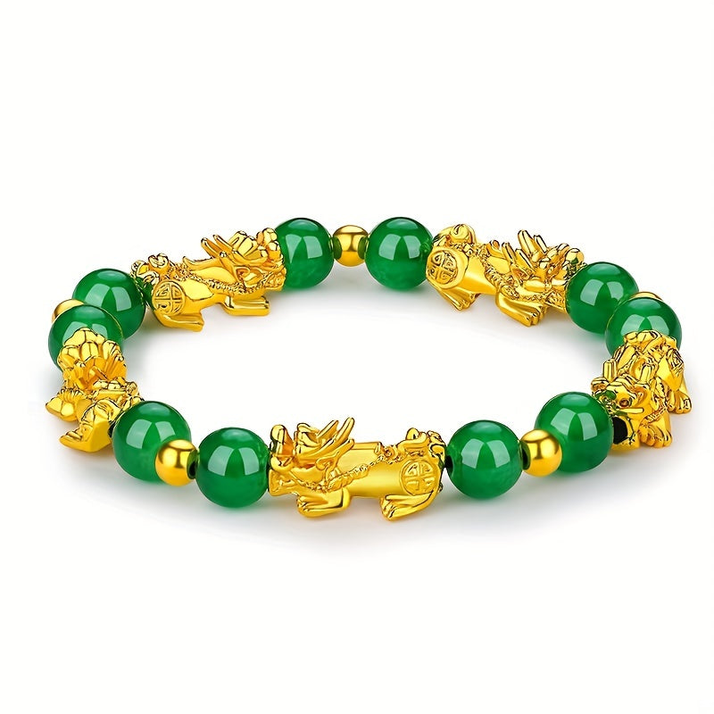 1pc Lucky Animal Bracelet, Attract Wealth Peace Luck Faux Crystal Bracelet Jewelry Gift For Friend Family