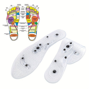 1pair/2pcs Acupressure Magnetic Massage Insoles Men Women Silicone Insole Foot Massager Shoe Pad Foot Inserts