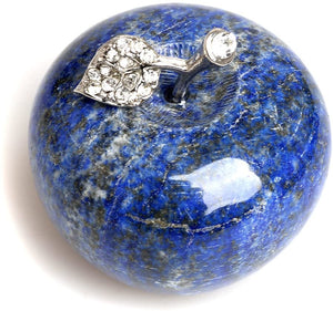 1.8Inches Natural Lapis Lazuli Quartz Crystal Apple Figurine Statue Paperweight Craft Decoration