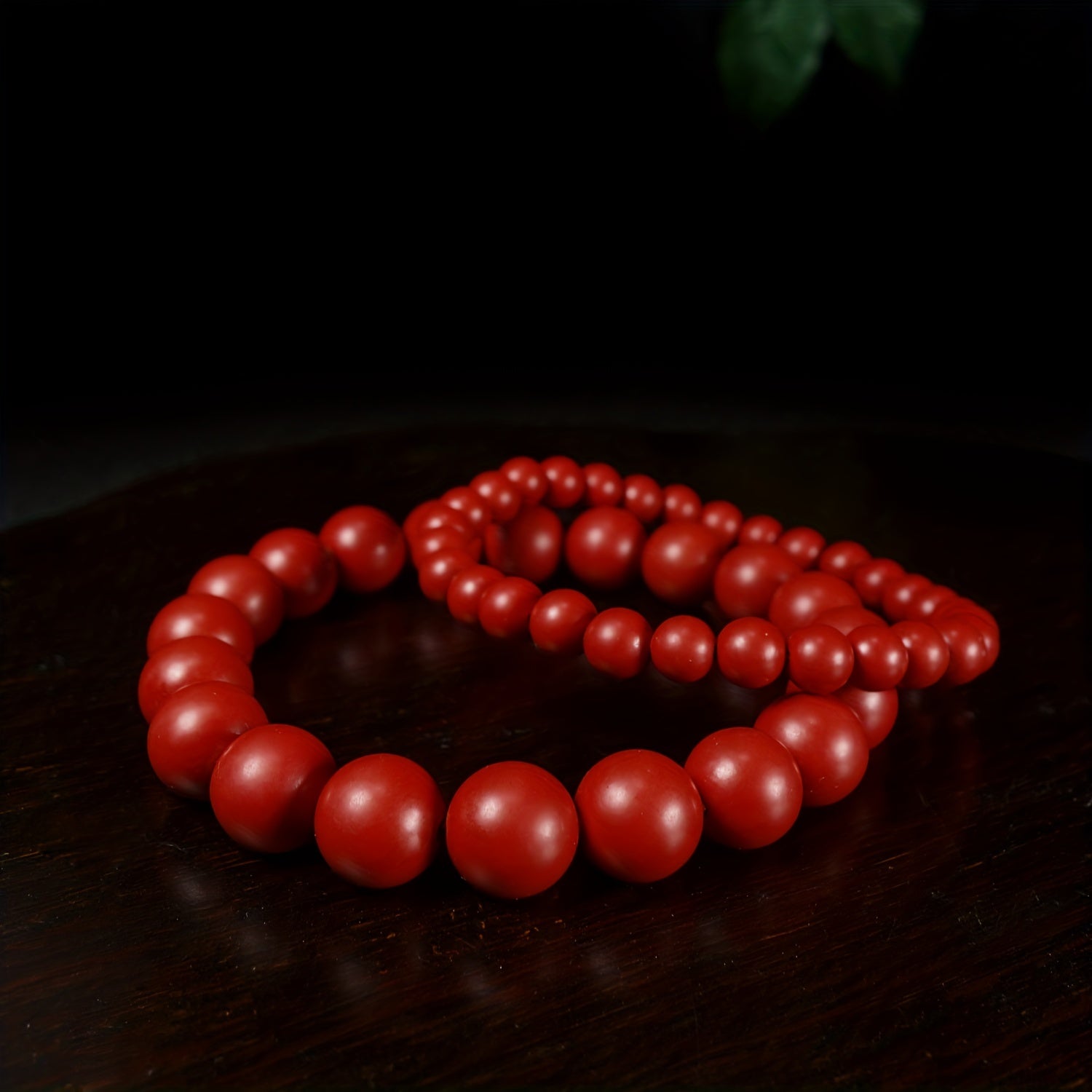 1pc Natural Ore Cinnabar Red Sand Beaded Bracelet Simple Ethnic Style Bracelet Good Luck Bracelet