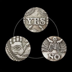 Flowerslin Yes Or No Prediction Decision Coin Psychic Eye Or Death Antique Silver Coin Craps Badge