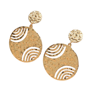 Golden Color Funky Style Hoop Shaped Earrings for Women Popular Model