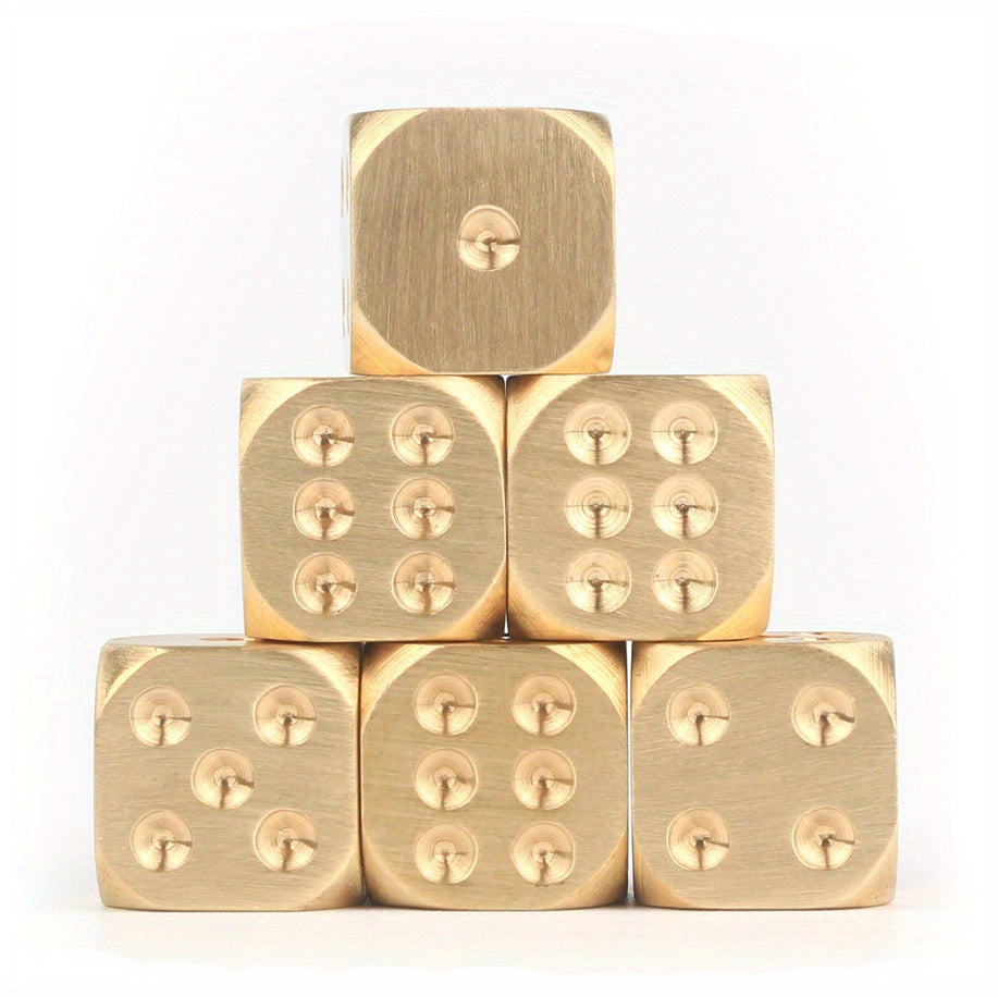 Upgrade Your Bar Games With These 6-Sided Brass & Copper Dice! Halloween/Thanksgiving Day/Christmas Gift