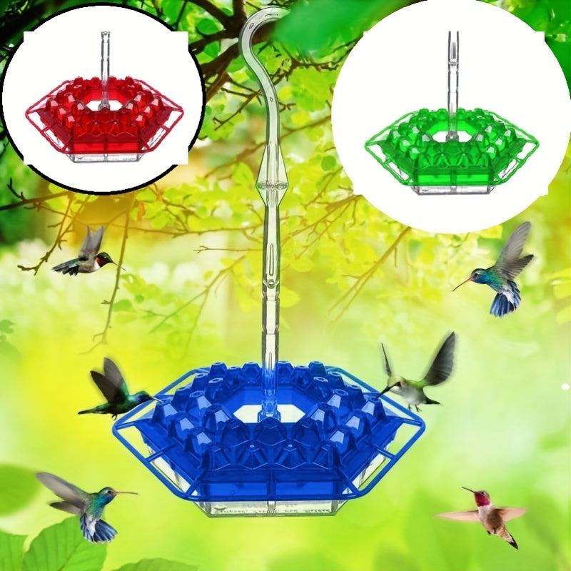 1pc Hummingbird Feeders For Outdoors Hanging, Garden Wild Bird Feeder Humming Birds Feeders Outside, Plastic Saucer Feeder And 30 Feeding Po