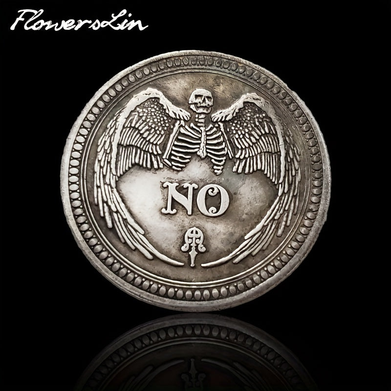 Flowerslin Yes Or No Prediction Decision Coin Psychic Eye Or Death Antique Silver Coin Craps Badge