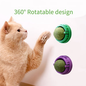 1pc Cats Wall Catnip Lick Ball Toys, Edible Roller Treats For Indoor Cat Interactive Supply