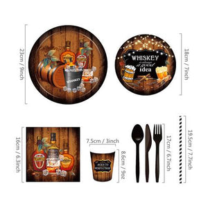 68PCS Set Whisky Plate Birthday Party Paper Plates and Napkins Party Supplies  US Local Shipping