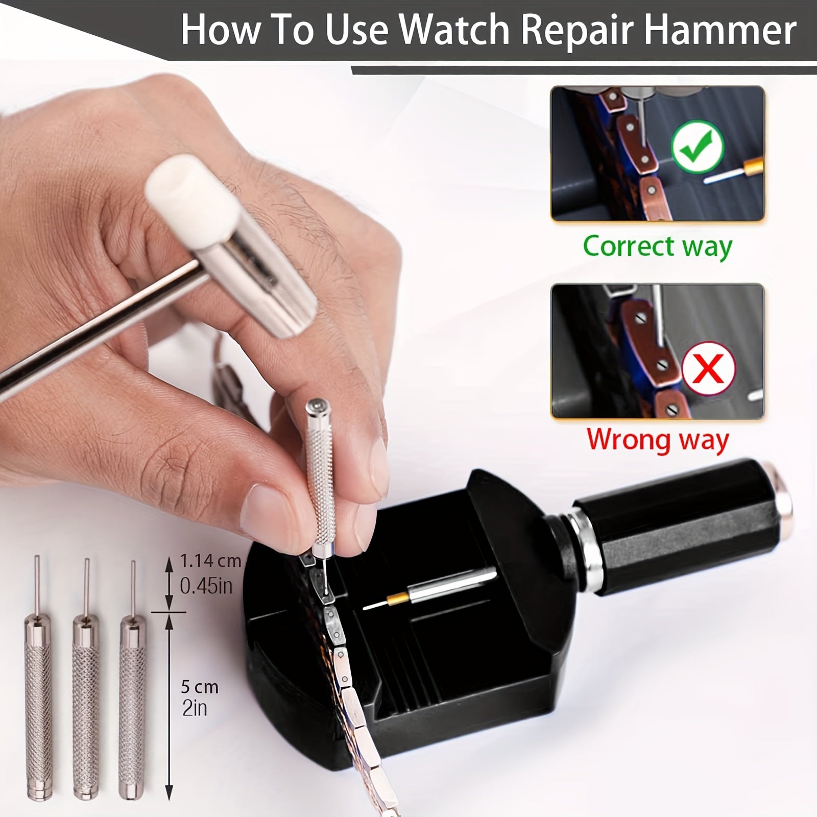 11pcs Watch Link Removal Tool Kit, Watch Band Tool Strap Chain Pin Remover Repair Tool Kit For Watch Band Strap Adjustment, Watch Bracelet S