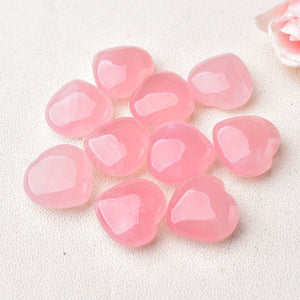 Natural Rose Quartz Heart Stone Shape Love Mini Crystal Healing Polished Gemstone DIY Jewelry Gift Couple Decoration Souvenir