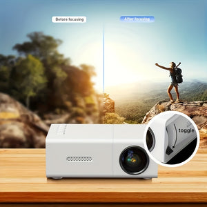 1pc Mini Portable Projector, Q1 White, Upgrade Your Movie, TV & Gaming Experience With HD Compatible With IOS/Android/Windows/HDTV/USB,etc.