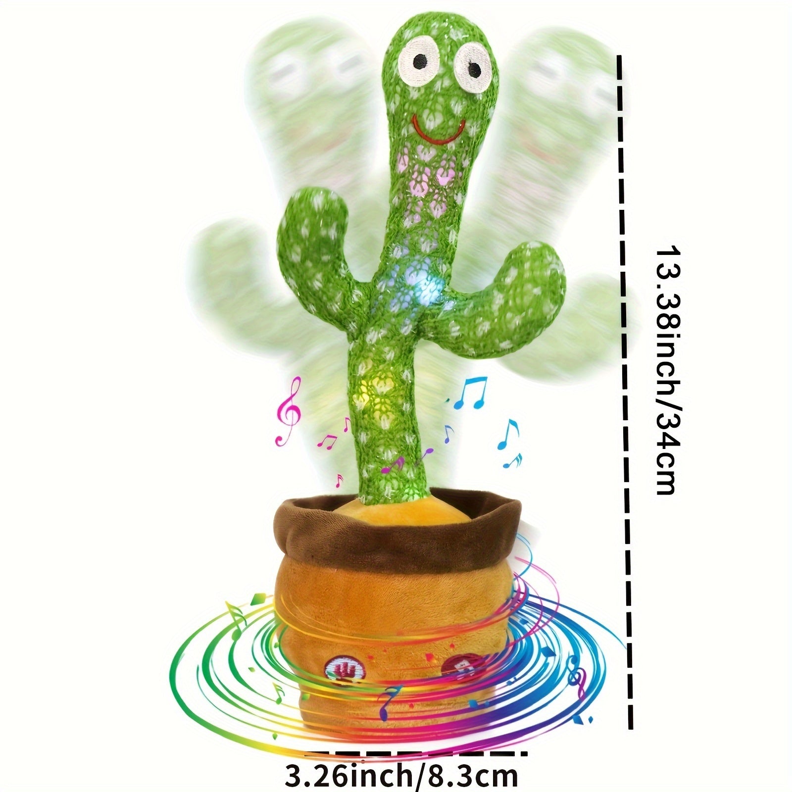 Talking Cactus Toy, Dancing Cactus Baby Toy with Lighting, Singing Mimicking Cactus Baby Toys Repeat What You Say Cactus, Recording 15 Secon