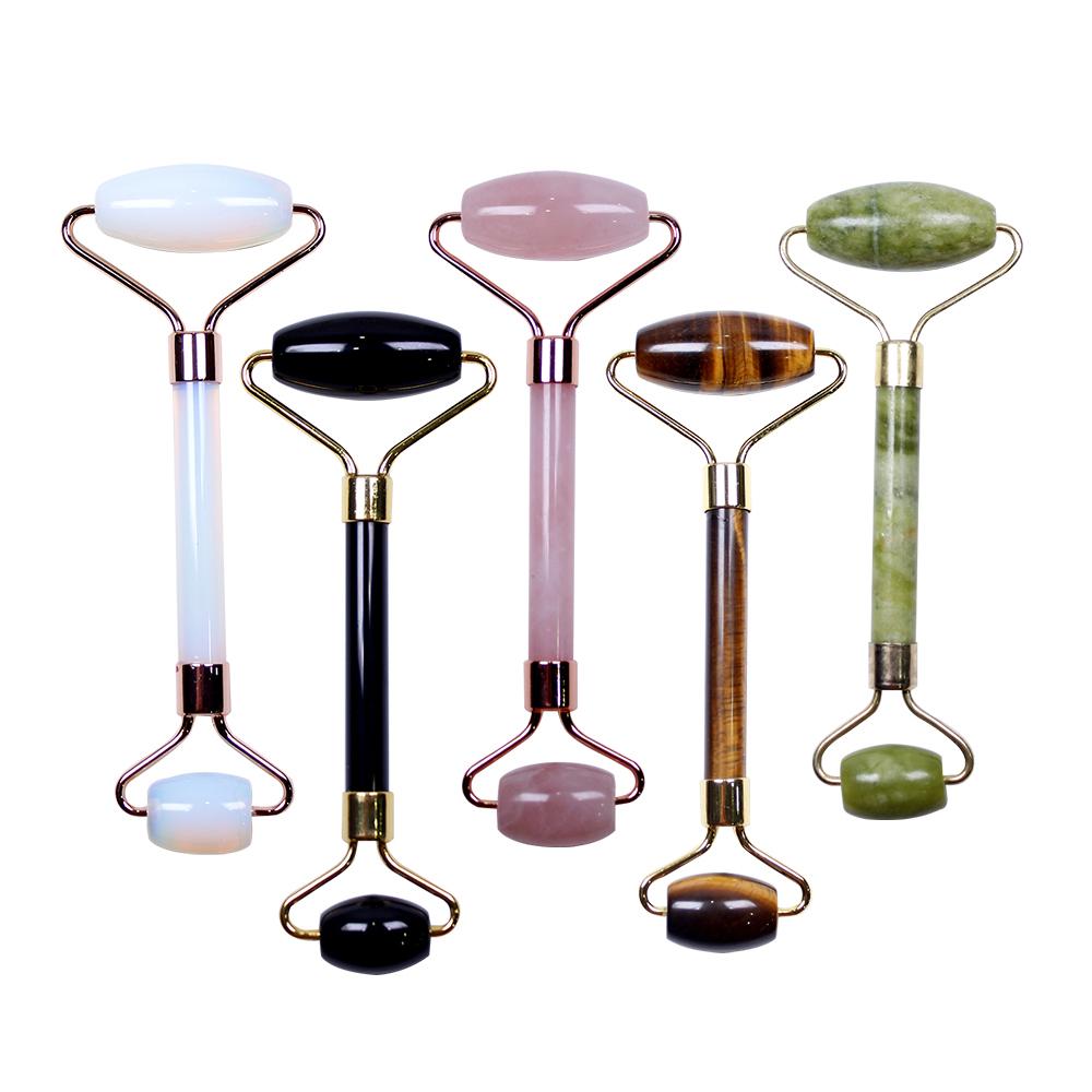 100% Natural Crystal Quartz Roller Slimming Face Massager Lifting Tool Facial Massager Jade Roller Face Anti Wrinkle Beauty Care