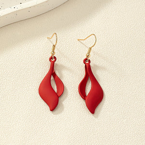 1 Pair, Dangle Hook Earrings, Fashionable Red Flame/Flower Petal Design, For Gift Ornament Accessory Decor Fashion Jewelry For Women Girls