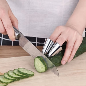 4pcs Stainless Steel Finger Protector for Vegetable Picking, Garlic Peeling, and Edamame Pinching