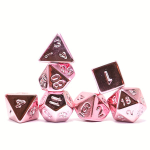 7-Piece Plated Pink For DND Dice Set Polyhedral Tabletop Game Dice Role-Playing RPG Dice