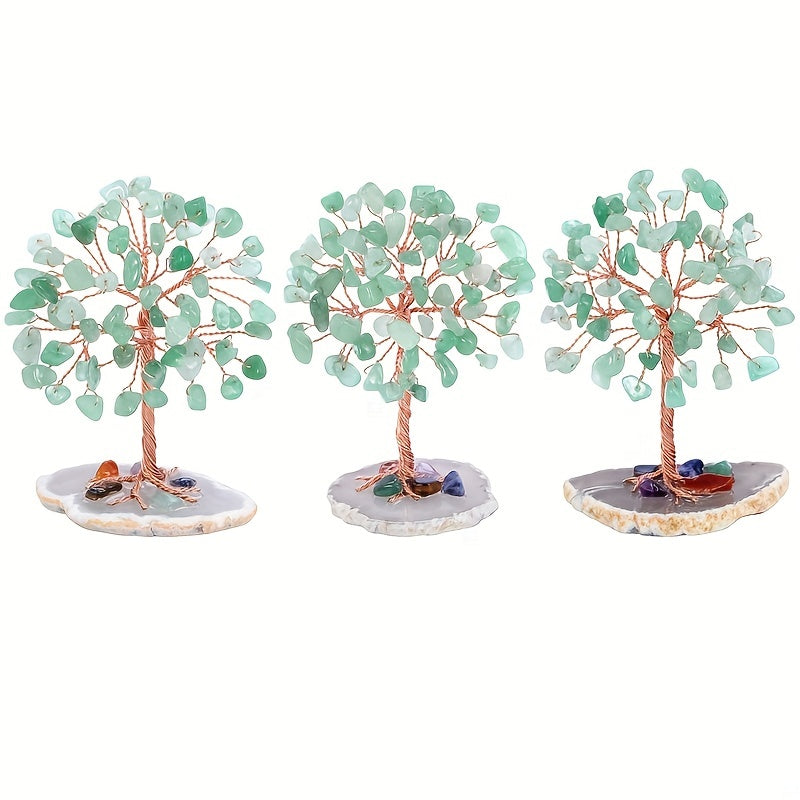 1PC Natural Crystal Tree: Enhance Health & Luck with Seven Chakra Energy - Random Base Gift