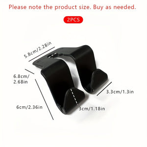 2pcs Multi-functional Car Seat Back Hook with Double Storage for Convenient Organization