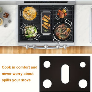 Reusable Non-Stick Black Stove Top Liner - Heat-Resistant & Washable Protector Keeps Your Kitchen Clean