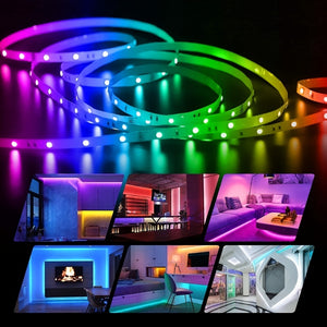 Create A Magical Ambience With 5050 RGB Led Strip Lights - Music Sync Color Changing, Remote Control, Perfect For Home, Garden, Party, And M