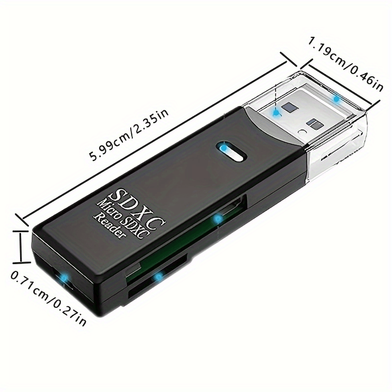 USB3.0, 2.0 Micro SD Card Reader, 5Gbps 2-in-1 SD Card Reader To USB Adapter, Suitable For SDXC, SDHC, MMC, RS-MMC, Micro SDXC, Wansurs Memo