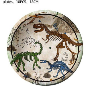 Dinosaur Fossil Disposable Paper Plates Birthday Party Supplies 70PCS Set US Local Shipping