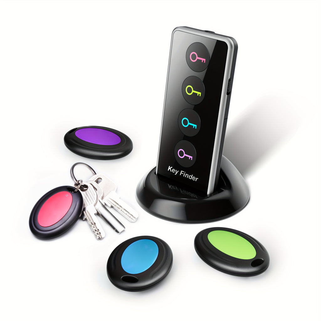 Wireless Item Locator with Color-Coded Alert System - 1 Transmitter & 4 Receivers - Ideal for Seniors, Gifts for Christmas