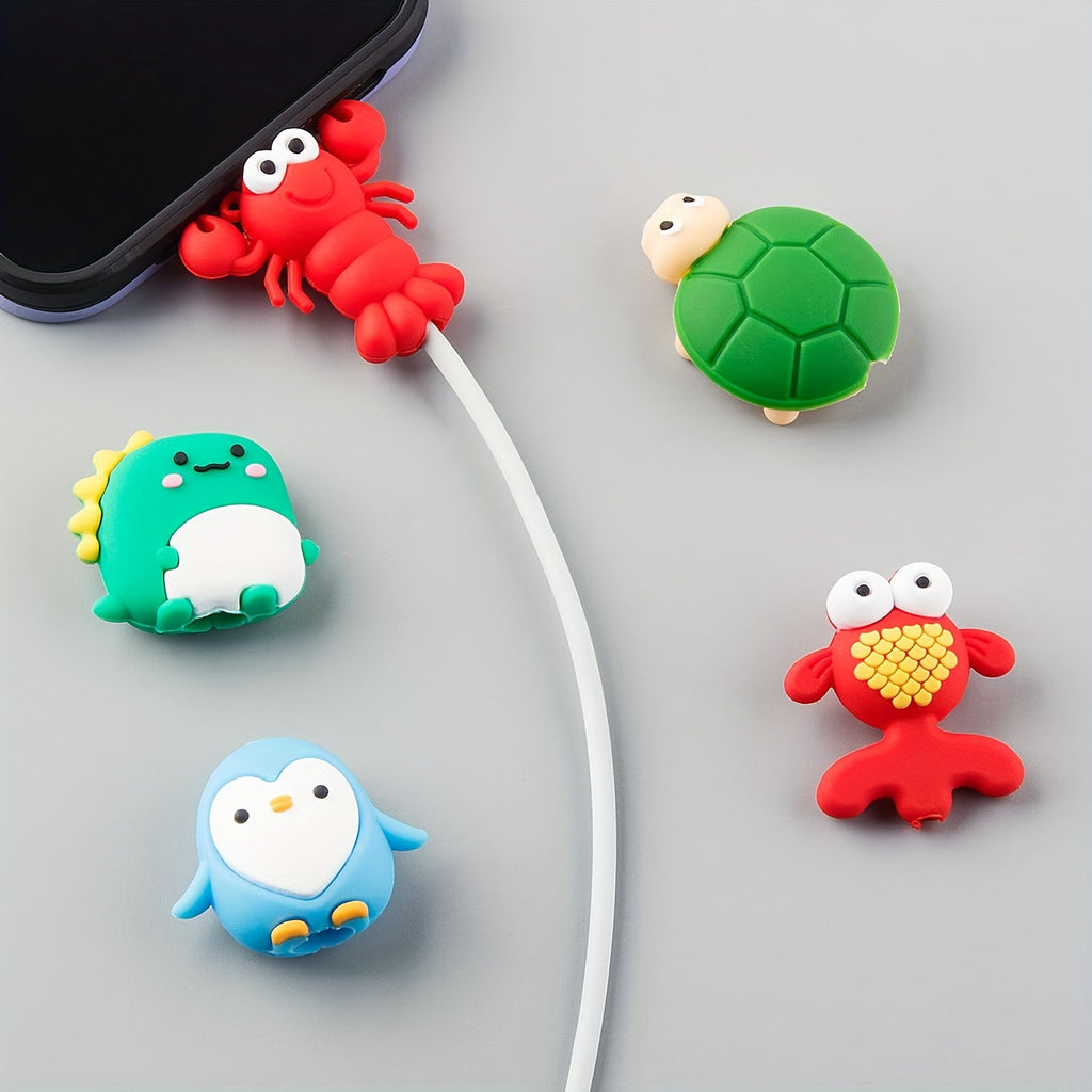 10PCS Cute Fruit Animal Charging Buddies, Charger Cable Protect Sets Compatible For IPhone IPad Only