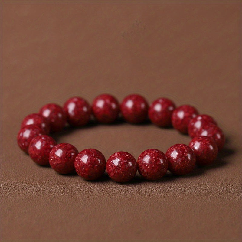 1pc Cinnabar Red Bracelet For Men And Women Good Luck Attract Wealth Best Gift For Friends Family Casual Daily Wear