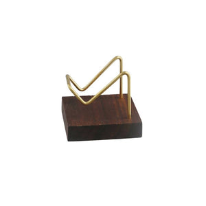 Wooden Display Stand with Metal Arm, Creative Display Stand Holder for Crystal Mineral Agate Rock Small Collectibles and Other Stones