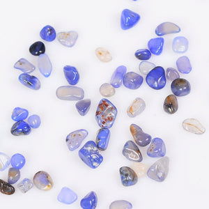 1 Pounds Crystal Tumbled Polished Natural Agate Gravel Stones for Plants and Crafts - Small Size - 7mm to 9mm Avg (Blue