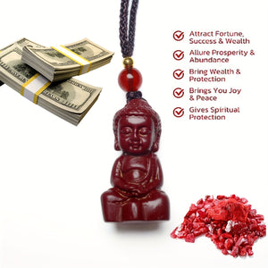 Natural Cinnabar Necklace Tathagata Buddha Necklace For Men And Women Necklace Body Protection Safety Necklace