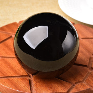 Natural Obsidian Sphere spirit Quartz Crystal Sphere Healing Stone Ore Mineral home decoration Fengshui Series DIY Gift