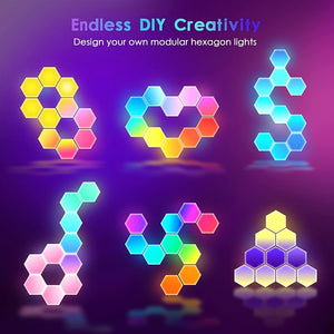 1pc Geometric Module DIY Assembly Night Light, RGB Hexagonal Wall Light, Tactile Night Light